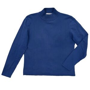 Vintage Pendleton mock neck silk sweater blue size M